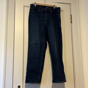 Extra high rise sky hi straight blue jeans -VGUC